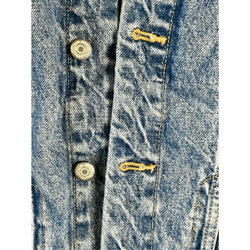 Old Navy Boyfriend Trucker Rainbow Denim Jean Jacket Blue sz MEDIUM - Picture 7 of 10